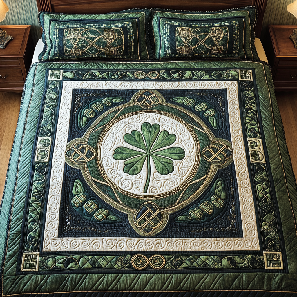 Gifts For Tree Lover Quilt Bed Set Lucky Clover Haven-Homacus