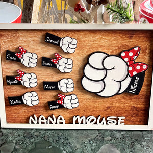 Mommy Mouse - Personalized Layered Wood Sign Stand - Gift For Mom, Dad-Homacus