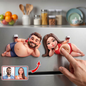 Custom Photo Naughty Couple Anti-collision Acrylic Fridge Magnet - Personalized Gifts For Couple 02huti110626-Homacus