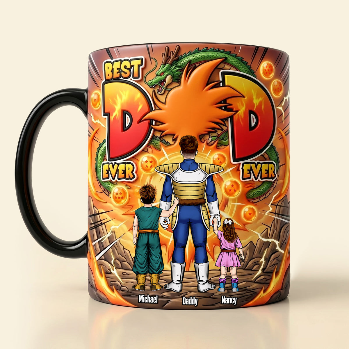 Legend Fighter Dad And Kids Magic Ceramic Coffee Mug - Personalized Gifts For Father's Day Magic Mug 04HUTI120526-Homacus