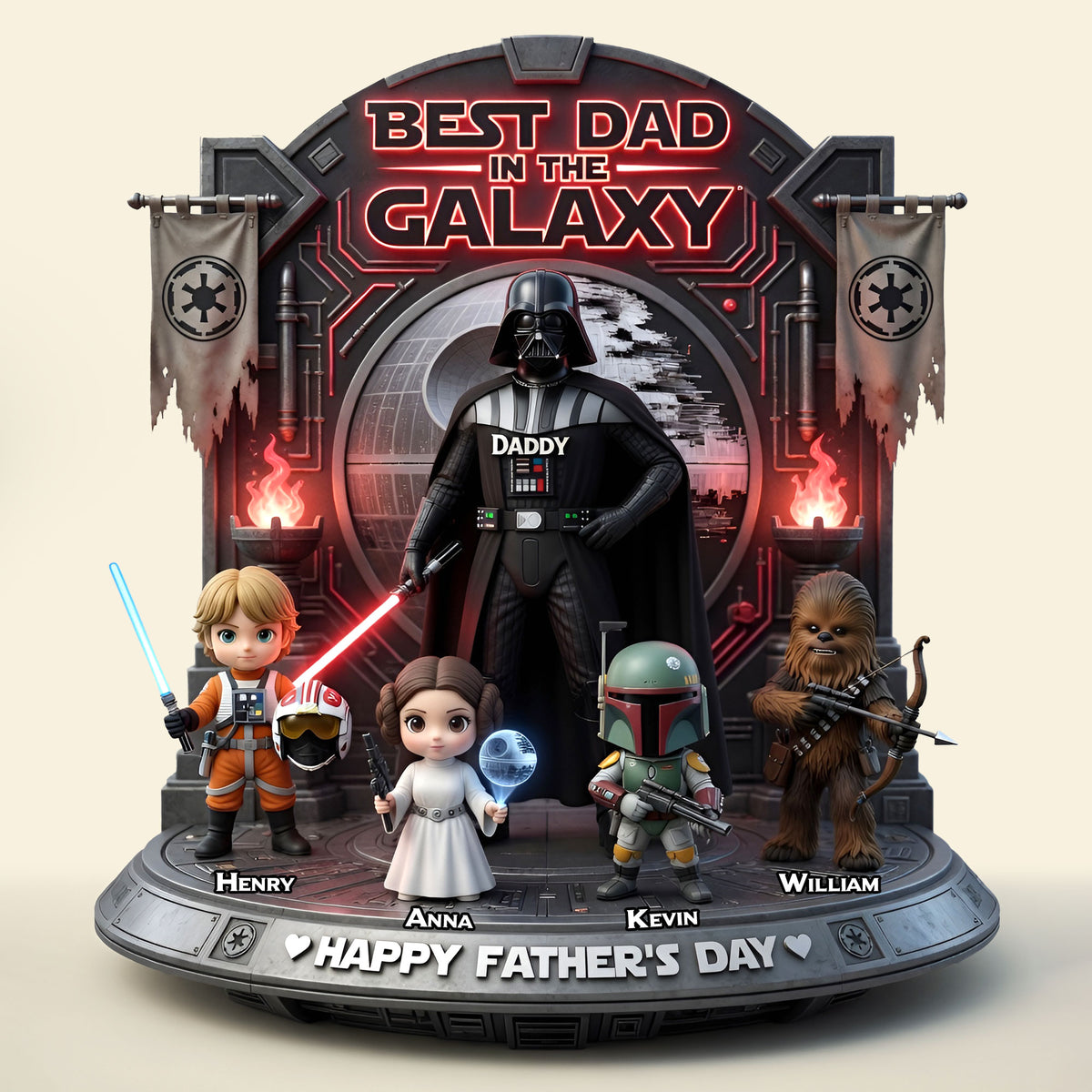 Warrior Dad and Kids Acrylic Plaque - Personalized Gifts For Dad 02tyti140526-Homacus