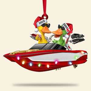 Wakeboarding Duck Journey Personalized Custom Shape Ornament-Homacus