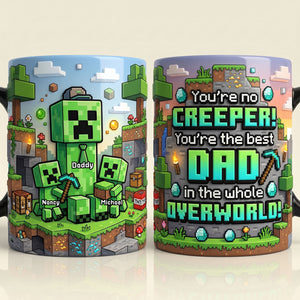 Retro Pixel Builder Dad Magic Mug - Personalized Gifts For Dads 02NATI130526-Homacus