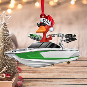 Wakeboarding Duck Journey Personalized Custom Shape Ornament-Homacus