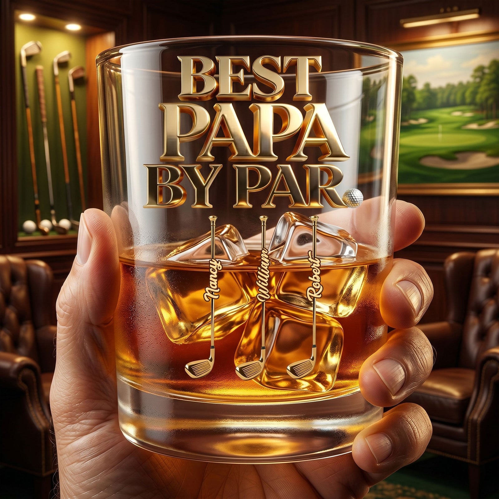 Legendary Golf Dad Round Glass - Personalized Gifts For Dads 03PGTI130526-Homacus