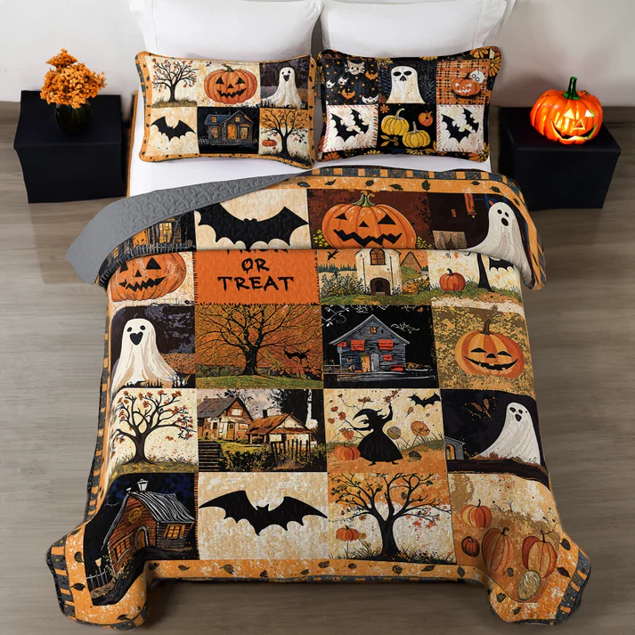 Halloween Trick Or Treat Quilt Bedding Set Special Line 15pjxx270825-Homacus