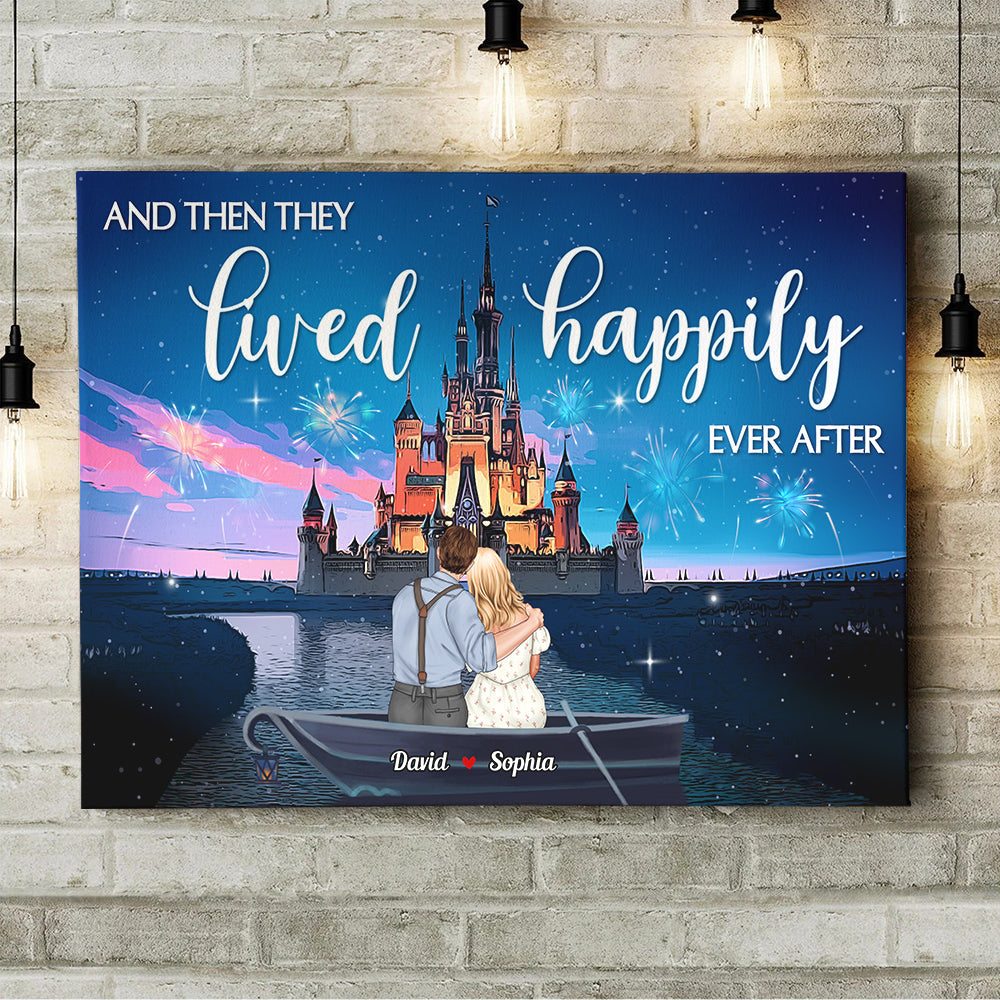 Personalized Canvas Print Gifts For Couple Then They Lived Happily Ever After-Homacus