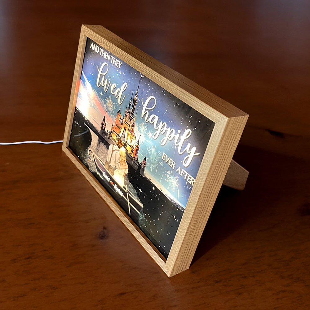 Personalized Light Photo Frame Gifts For Couple Happily Ever After-Homacus