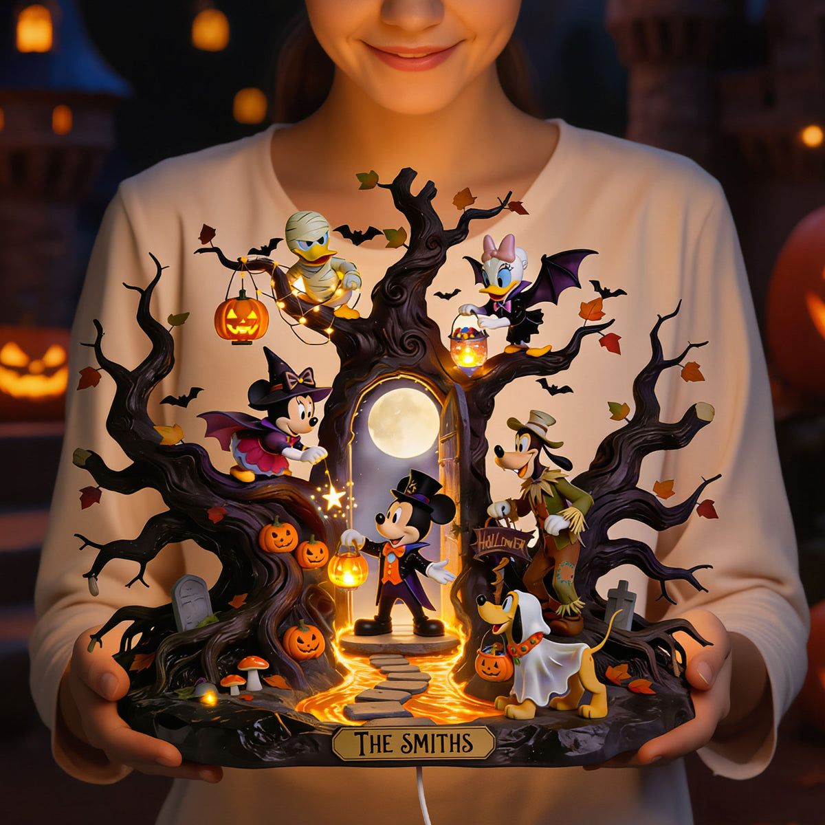 Cute Spooky Mouse Acrylic Light Box - Personalized Gifts For Family 02hati150826