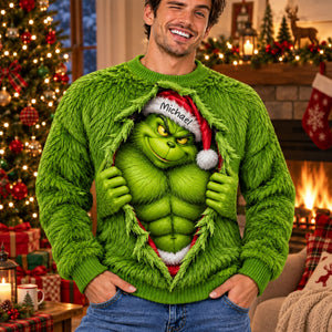 Sneaking Out Christmas Monster Shirt - Personalized Gifts For Christmas Sweatshirt 04TYTI100926