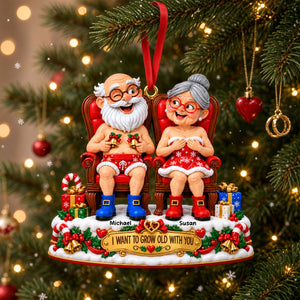 Naughty Old Couples Acrylic Ornament - Personalized Christmas Gifts For Couples 04ohti081026-Homacus