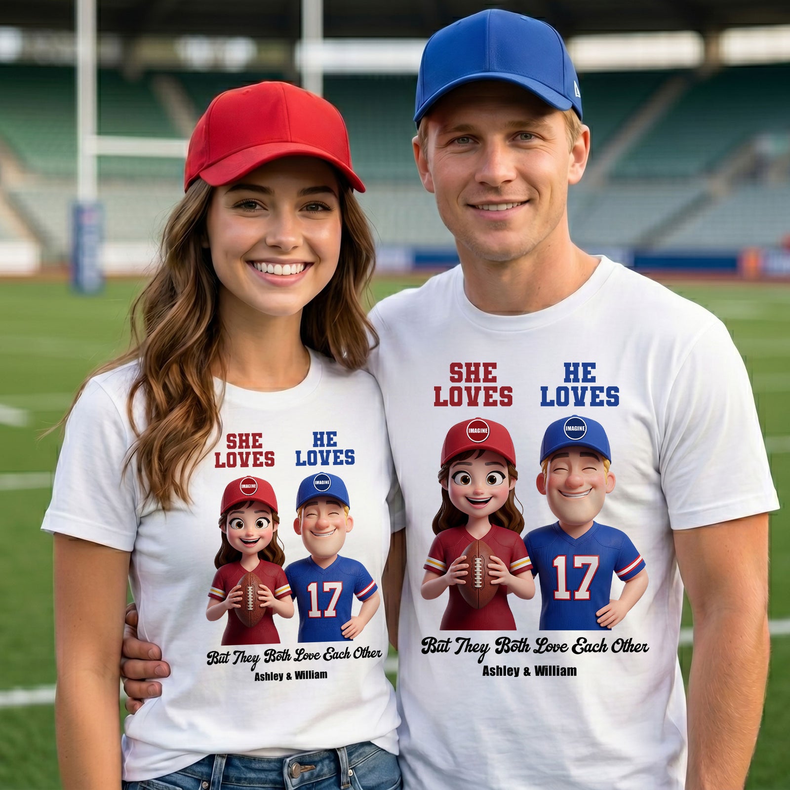 Sports Rivalry Personalized Shirt for Game Day Couples 04HUTI170626-Homacus