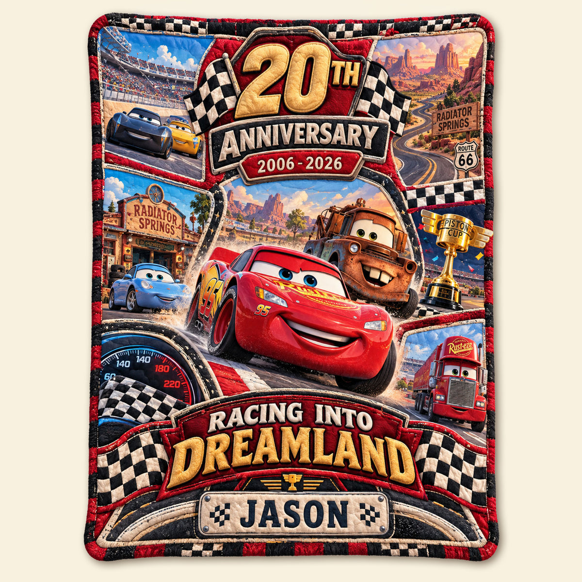 20th Anniversary Speed Fans Cartoon Blanket - Personalized Gifts For Childhood Blanket 04HATI061026-Homacus