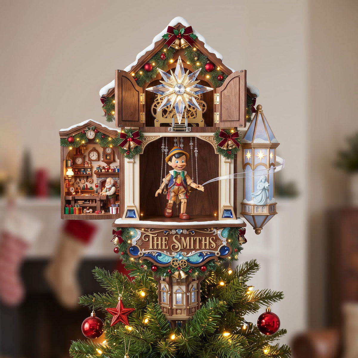 Little Wooden Boy Acrylic Christmas Tree Topper - Personalized Gifts 02HATI020926