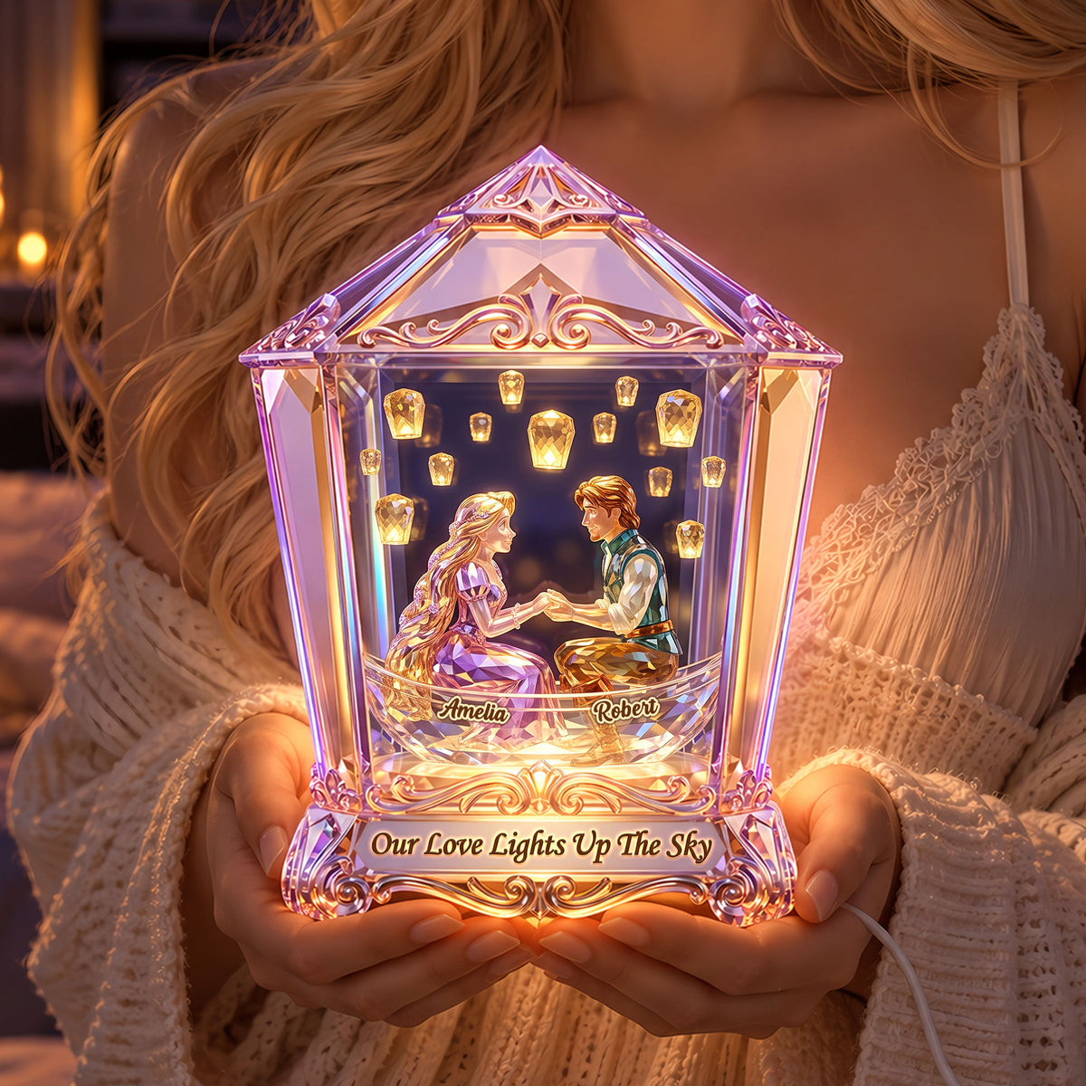 Forever Love In Fantastical World Light Box - Personalized Christmas Gifts For Couples 06nati211026-Homacus
