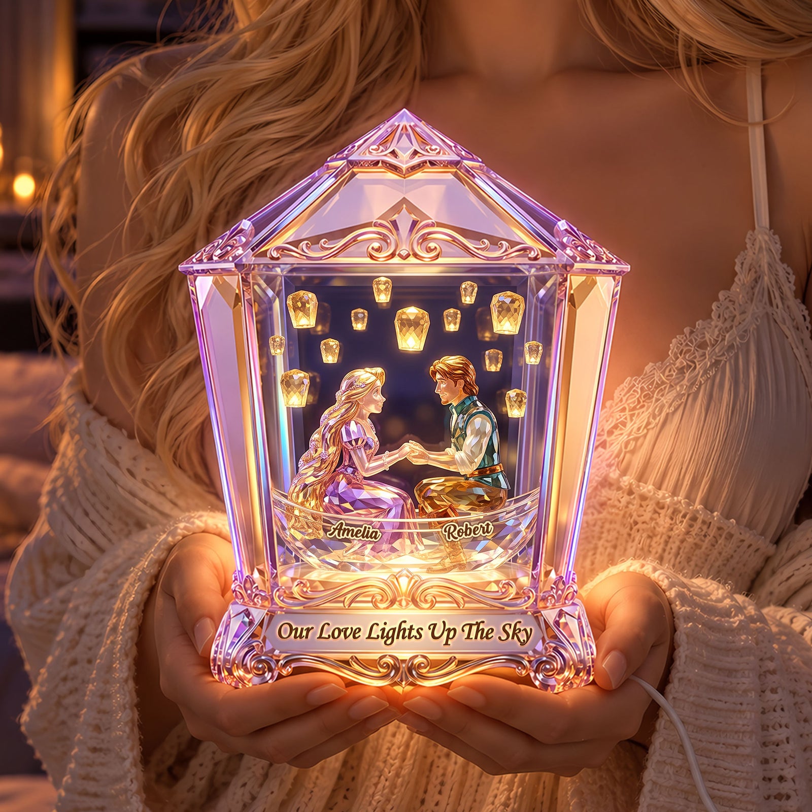 Forever Love In Fantastical World Light Box - Personalized Christmas Gifts For Couples 06nati211026-Homacus