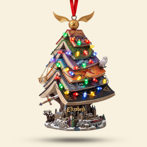 Whimsical Book Stack Christmas Ornament - Personalized Gift For Book Lovers 06HUTI120926-Homacus