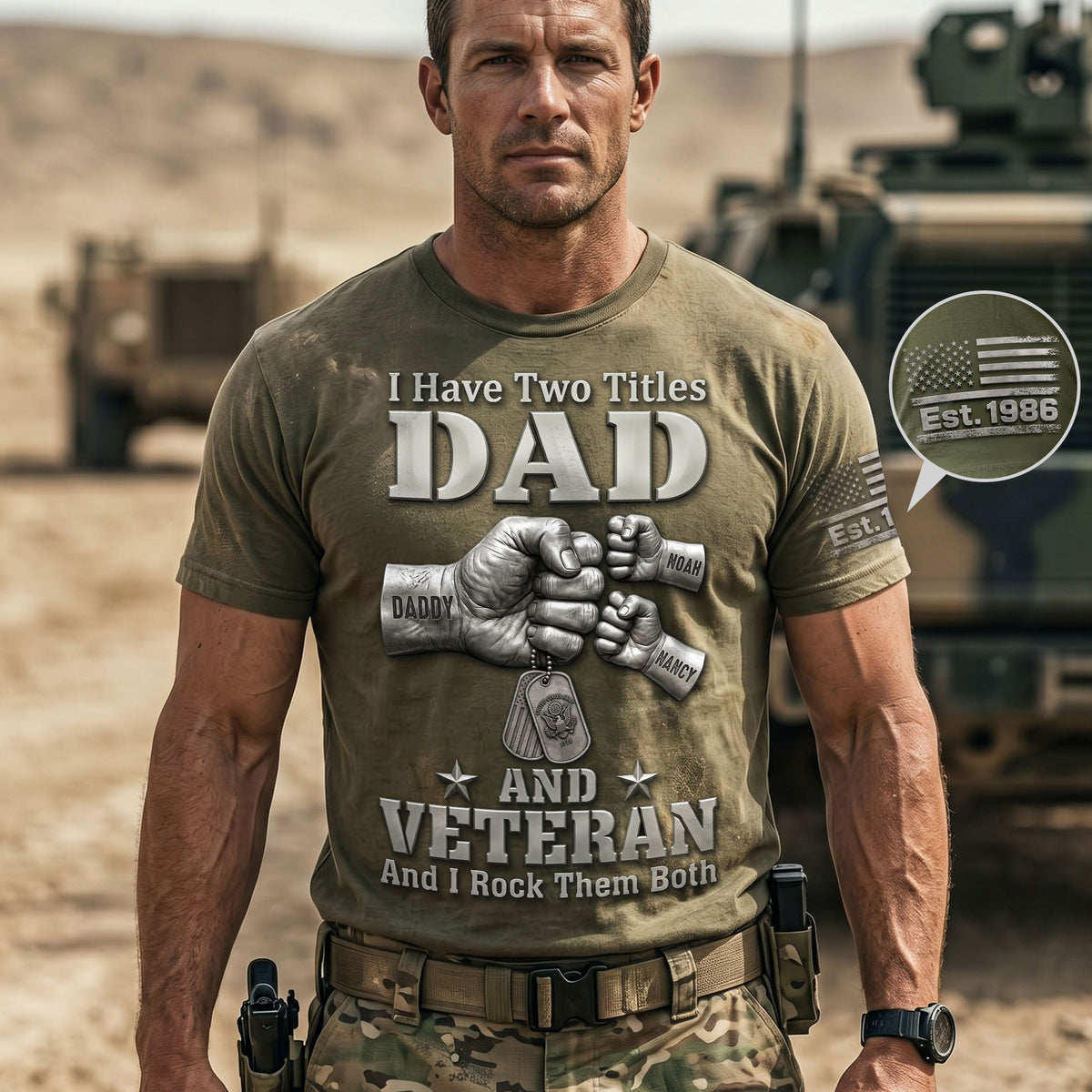 Patriotic Veteran Dad Shirt - Personalized Gifts For Veteran Dads 01huti280526-Homacus