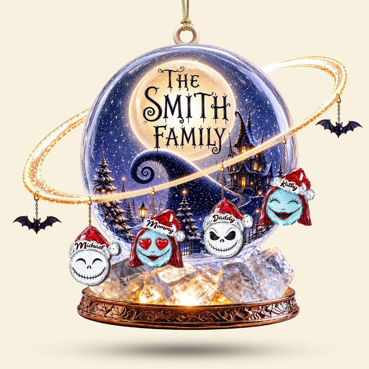 Spooky Family Acrylic Ornament - Personalized Christmas Gifts 04ohti250826-Homacus