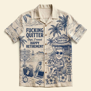 Quitter Club Toile De Jouy Hawaiian Shirt - Custom Photo Gifts 02pati180626