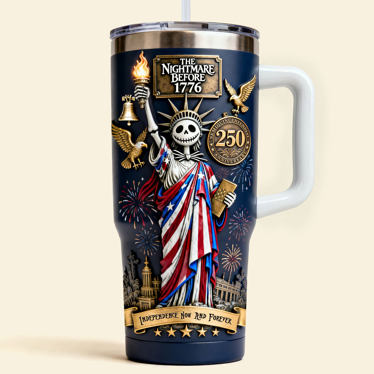 Whimsical Liberator 40oz Tumbler With Handle - Personalized Gifts For Patriots 05qhti020626-Homacus