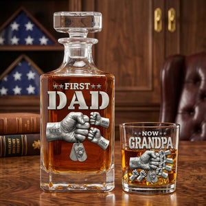 First Dad Now Grandpa Drinking Set - Personalized Gift For Father's Day Decanter Set 02HUTI280526-Homacus
