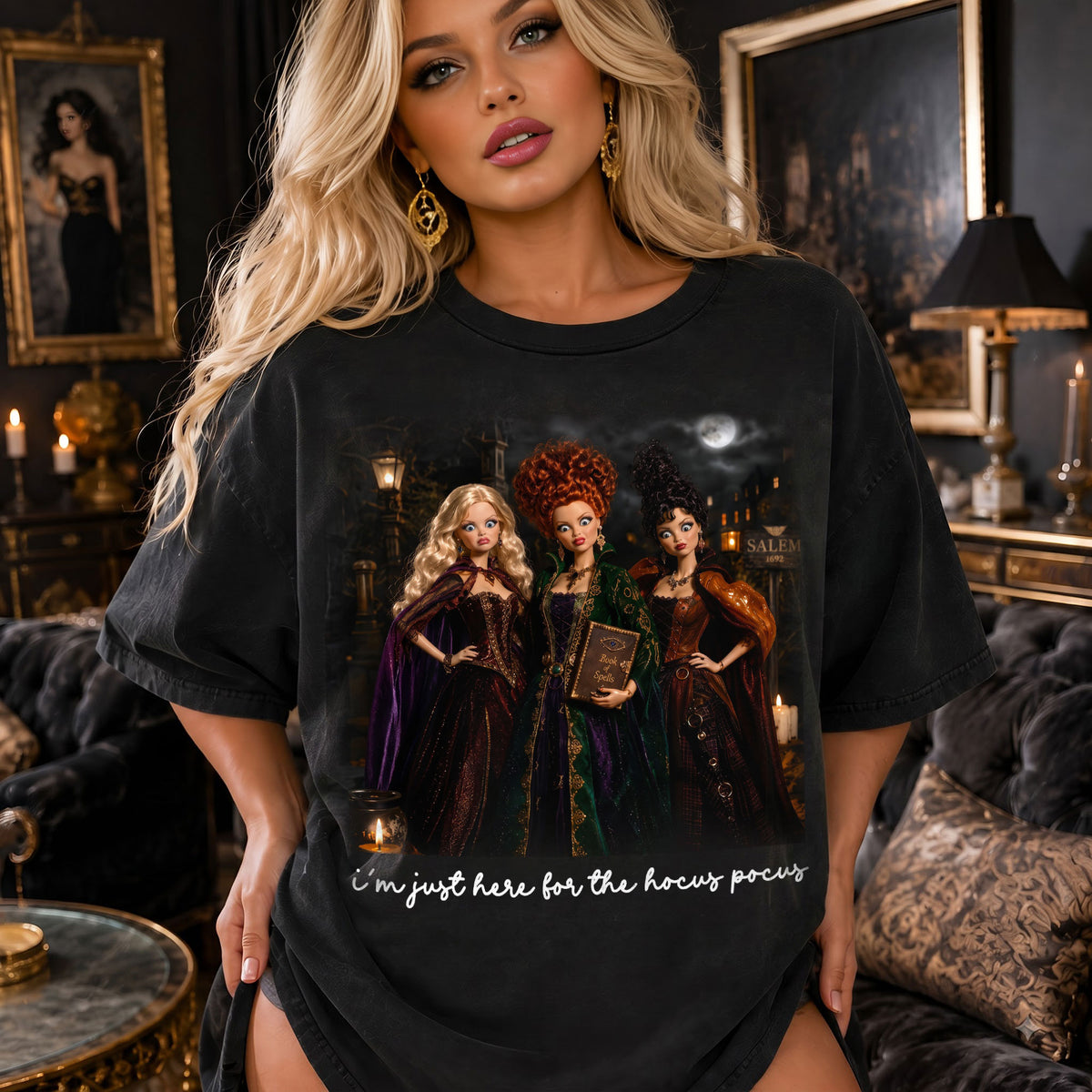 Witchy Halloween Washed Shirt Personalized Gifts For Women 04NATI110826