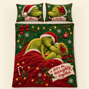 Furry Naughty Couples Quilt Bed Set - Personalized Christmas Gifts For Couples 04ttti300926