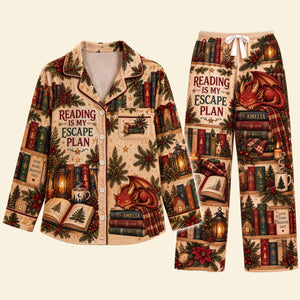 Mystical Dragon Library Pajama Set - Personalized Gifts For Book Lovers 02pati031026