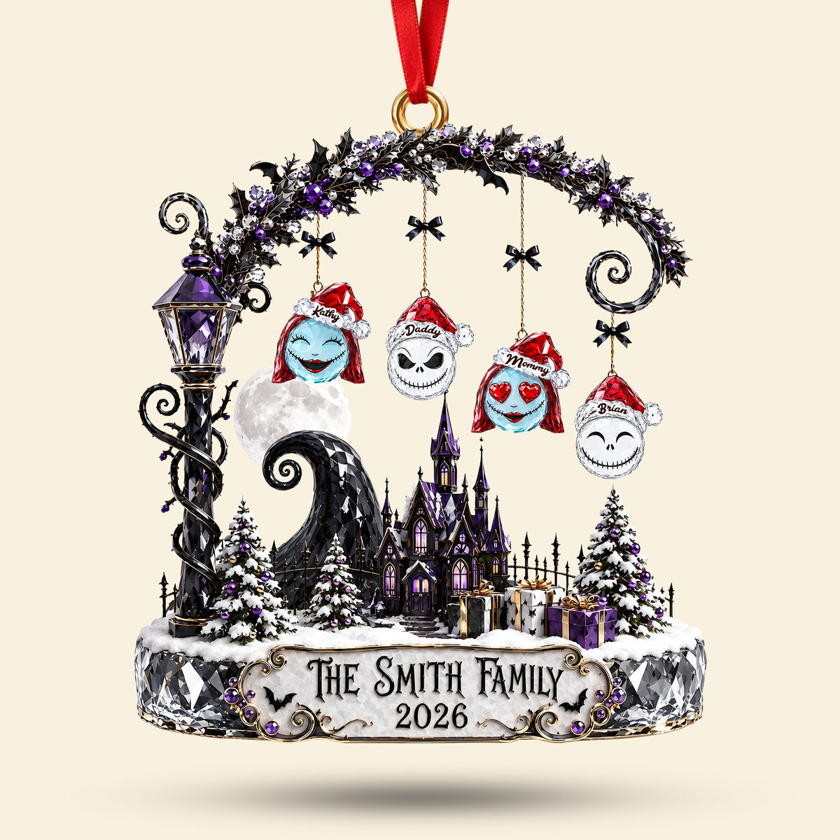 Gothic Family Castle Ornament - Personalized Christmas Gifts Family 01OHTI040926-Homacus