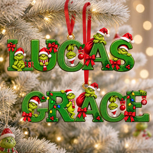 Cute Grouchy Mischief Alphabet Christmas Acrylic Ornament - Personalized Christmas Gifts 02nati100926-Homacus