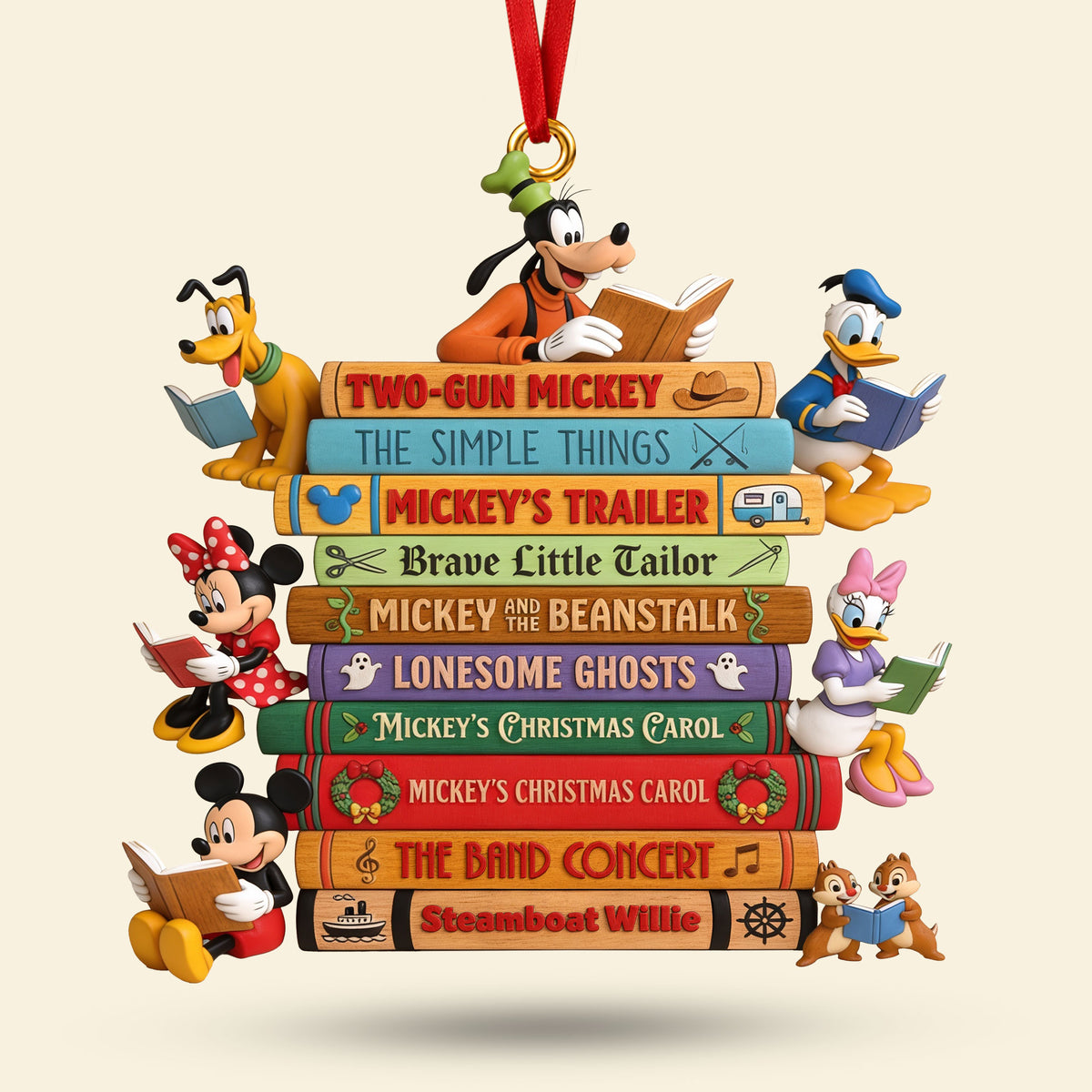 Cartoon Bookstack Ornament - Personalized Gifts For Childhood Christmas Ornament 02NATI121026-Homacus
