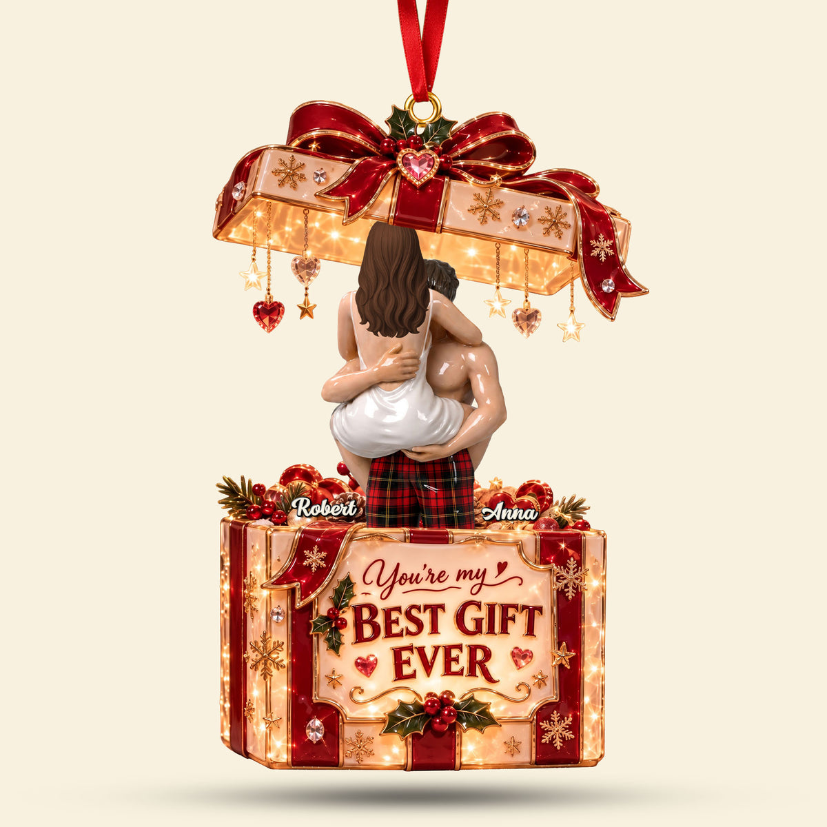 Romantic Best Gift Ever Ornament - Personalized Christmas Gifts For Couple 05qhti160926