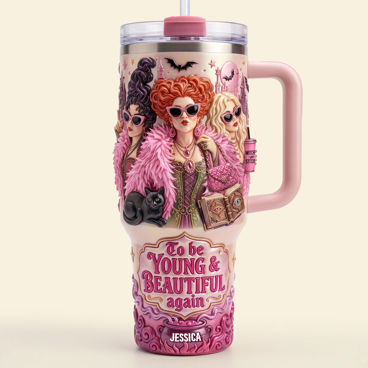 Baddie Witches 40oz Tumbler With Handle, Personalized Gifts For Witch Sisters 04QHTI050826