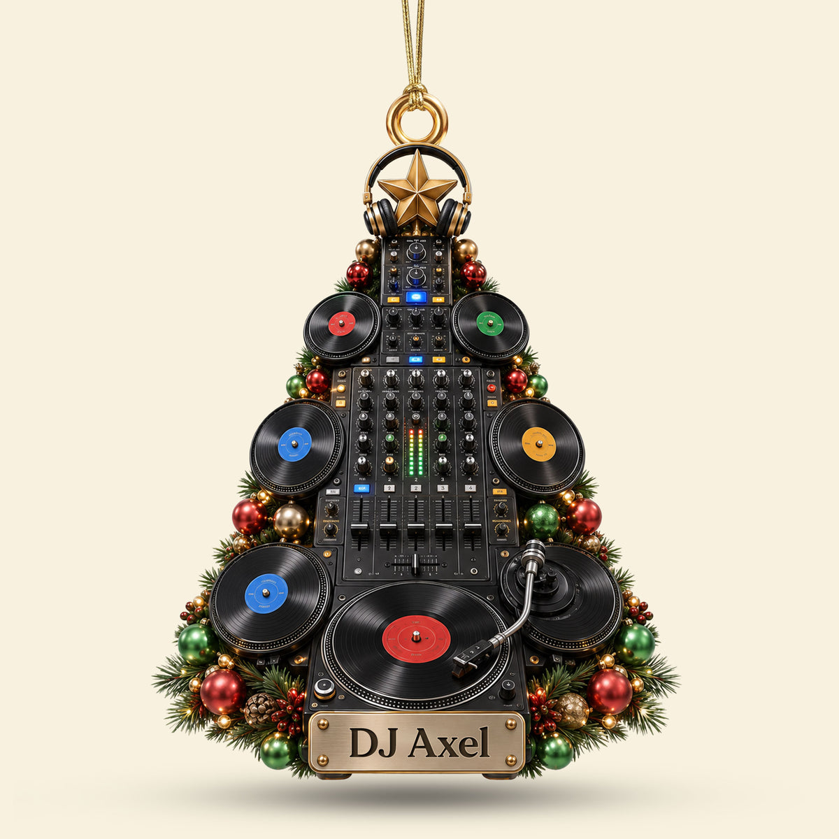 DJ Turntable Christmas Ornament - Personalized Gifts For Music Lovers 03NATI140826