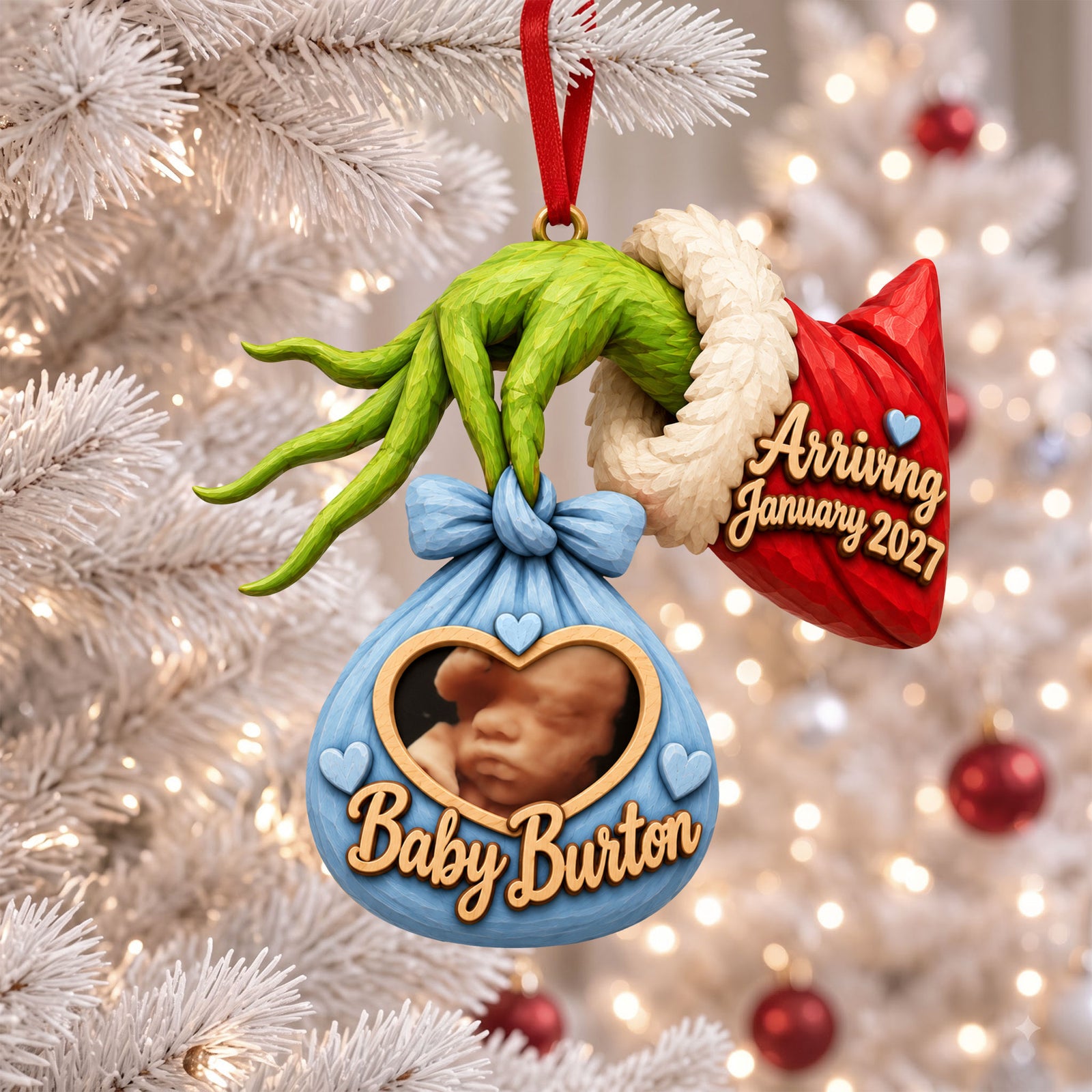 Little Miracle Pregnancy Acrylic Ornament - Personalized Gift For Christmas 04HUTI161026-Homacus