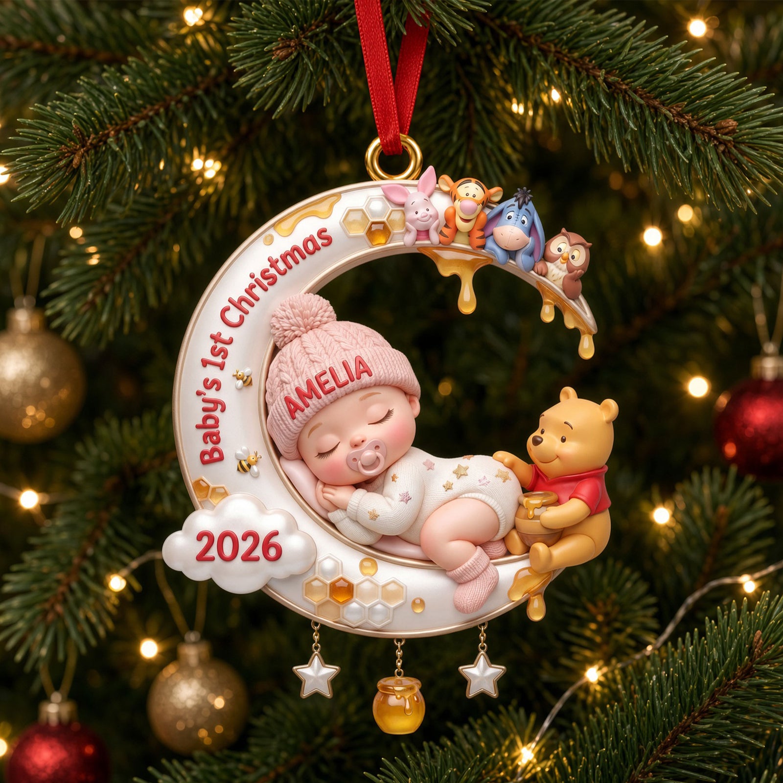 A Little Dreamer’s First Christmas Ornament - Personalized Custom Photo Gift For Kids 03TYTI021026-Homacus