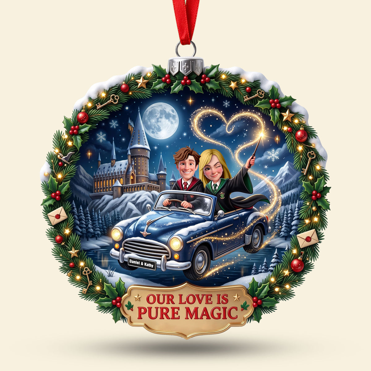 Our Love Makes Christmas Feel Like Home - Personalized Gifts For Couple Christmas Ornament 01TOTI140926-Homacus