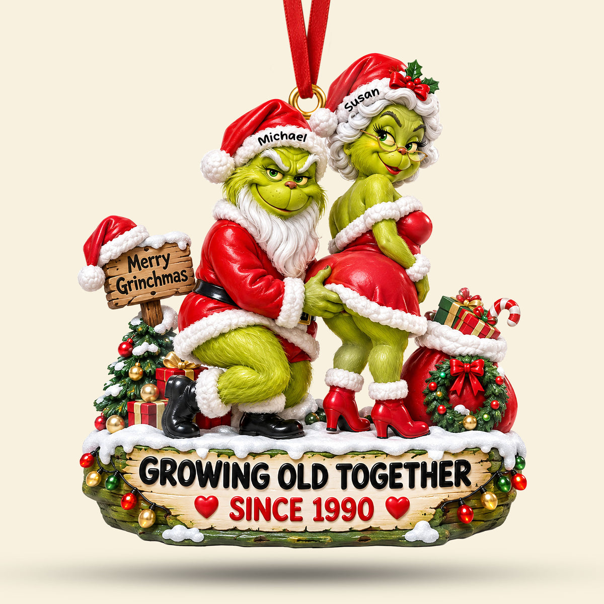 Forever Together Christmas Acrylic Ornament - Personalized Gifts For Couple 06OHTI290926