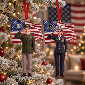 Patriotic Loyalty & Honor Christmas Ornament - Personalized Gifts For Veterans 02huti260926-Homacus