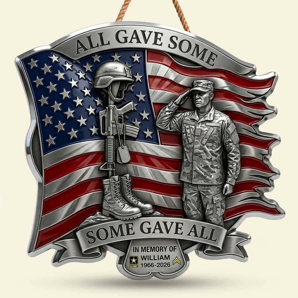 Fallen Hero Memorial Metal Sign - Personalized Gifts For Remembrance 02HATA240626-Homacus