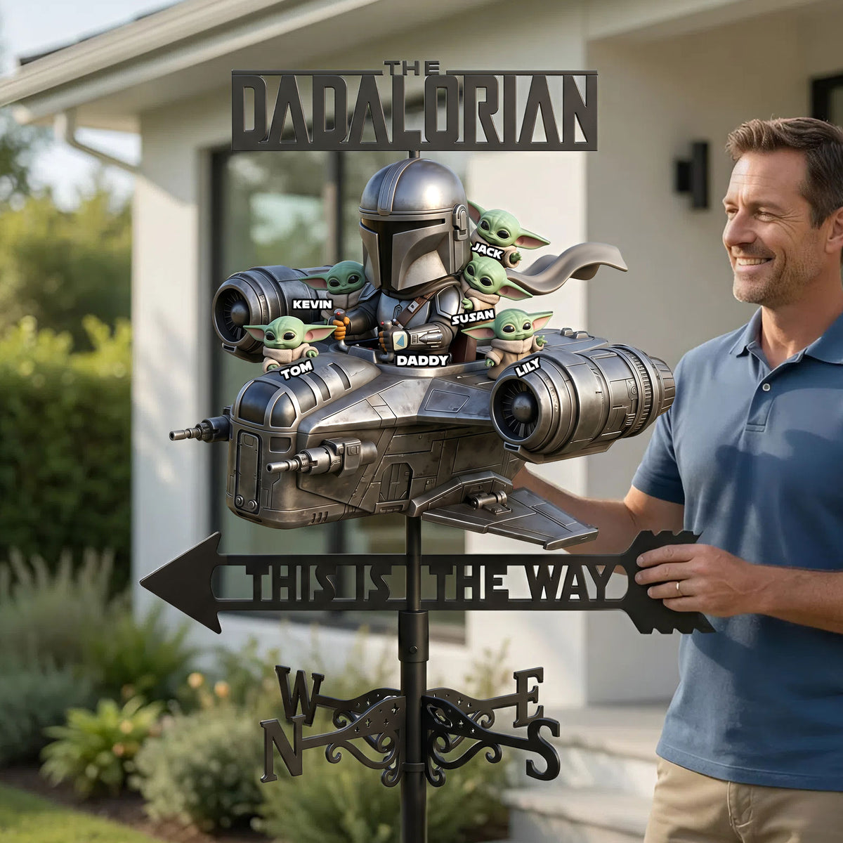 Space Hero Dad Metal Weather Vane - Personalized Gifts For Dads 05NATI120526-Homacus