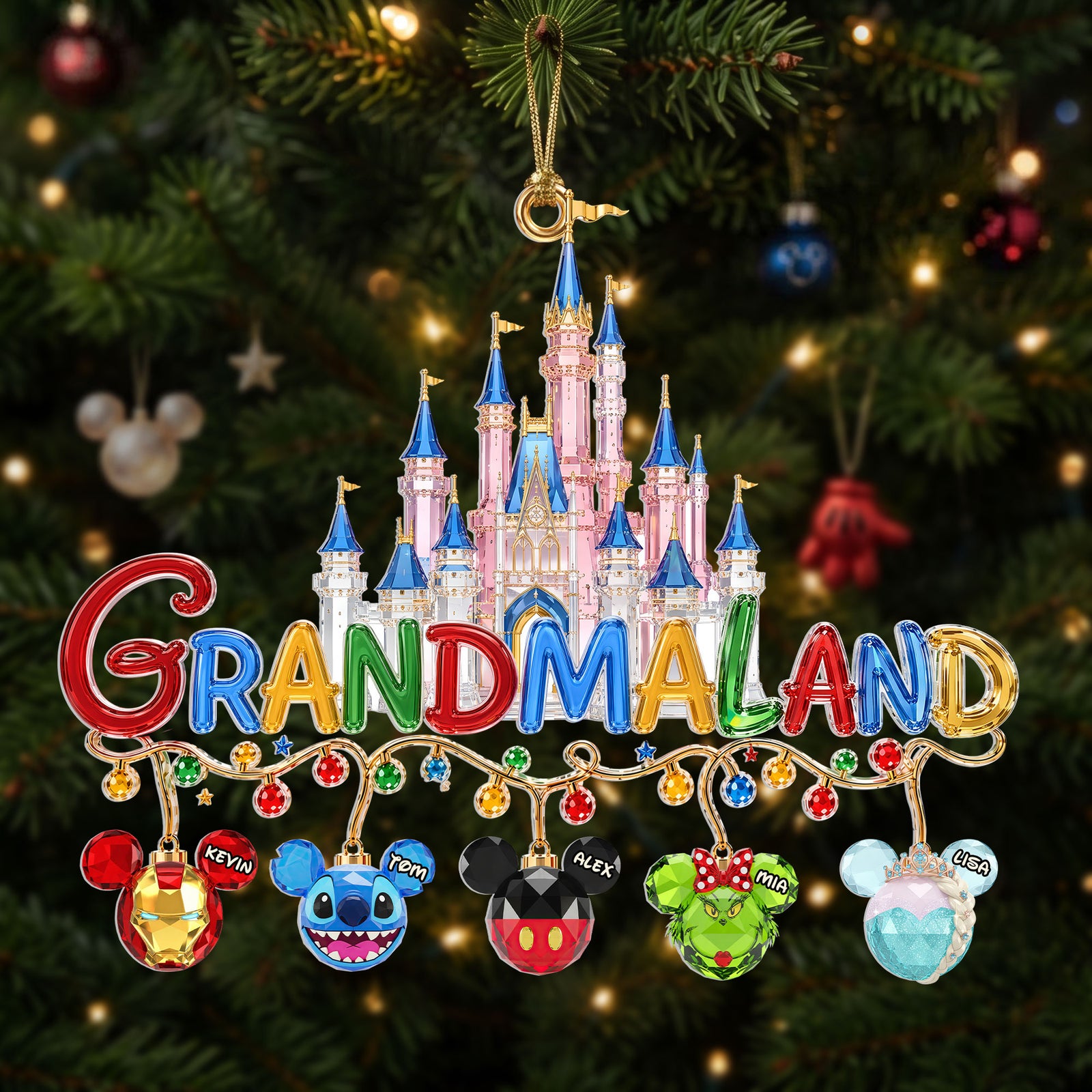 Magical Family Castle Ornament - Personalized Christmas Gifts Family 03OHTI020926-Homacus
