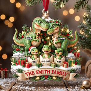 Dinosaur Family Ornament - Personalized Christmas Gifts For Family 04TYTI180826-Homacus