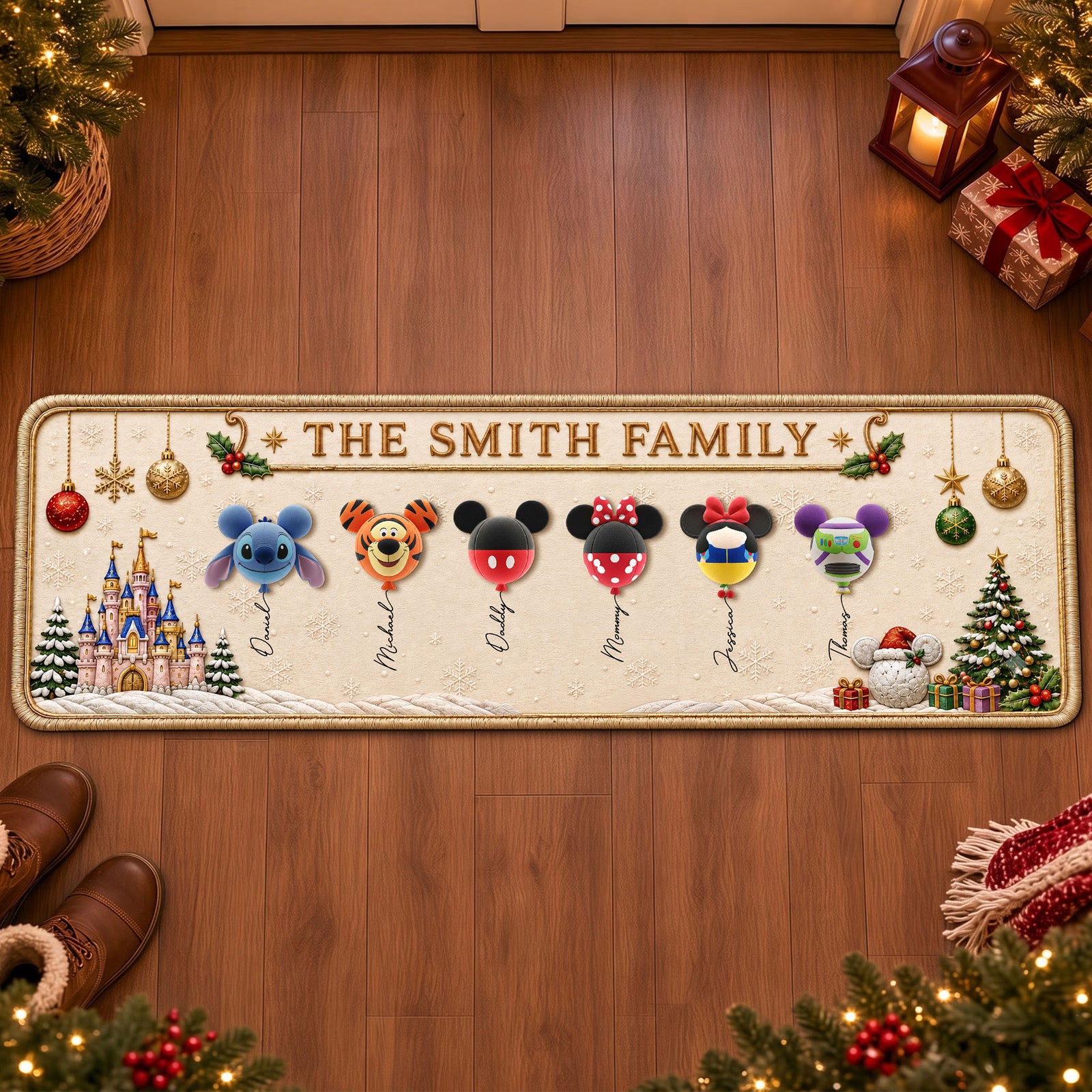 Magical Balloon Family Runner Rug Personalized Christmas Gifts 03OHTI050926-Homacus
