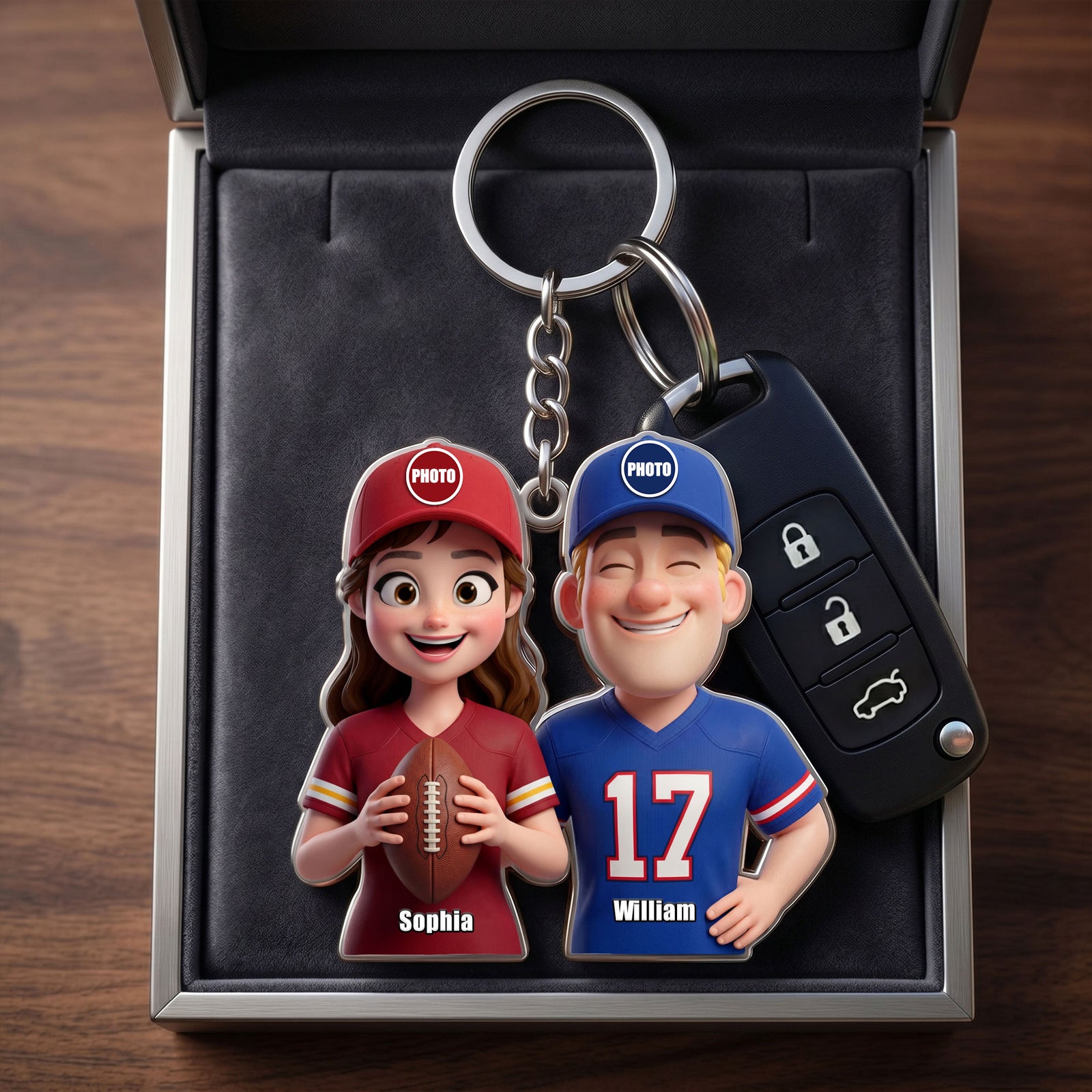 True Love Couple Keychain - Personalized Sports Couple Gift 04HUTI180626-Homacus