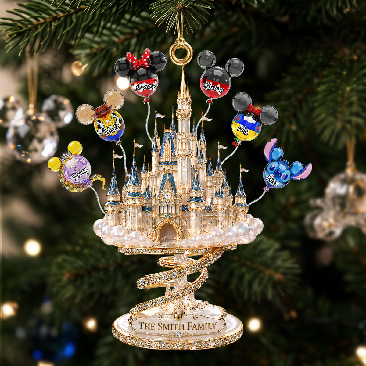 Dreamy Balloon Castle Acrylic Ornament - Personalized Gift For Family 03OHTI190826-Homacus