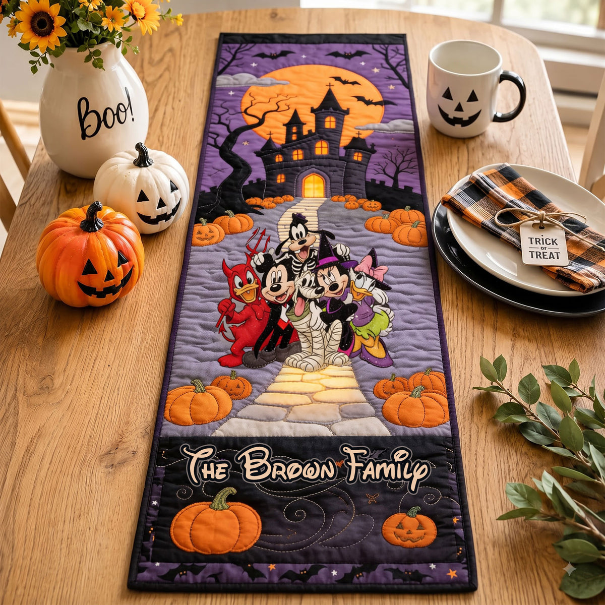 Enchanted Castle Halloween Table Runner - Personalized Gifts For Family 05NATI130826