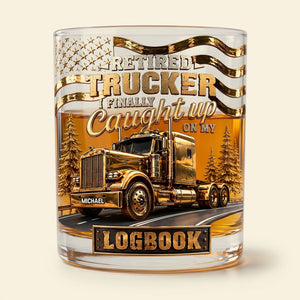 Fun Retired Trucker Round Glass-Personalized Gifts For Trucker 04QHTI240626