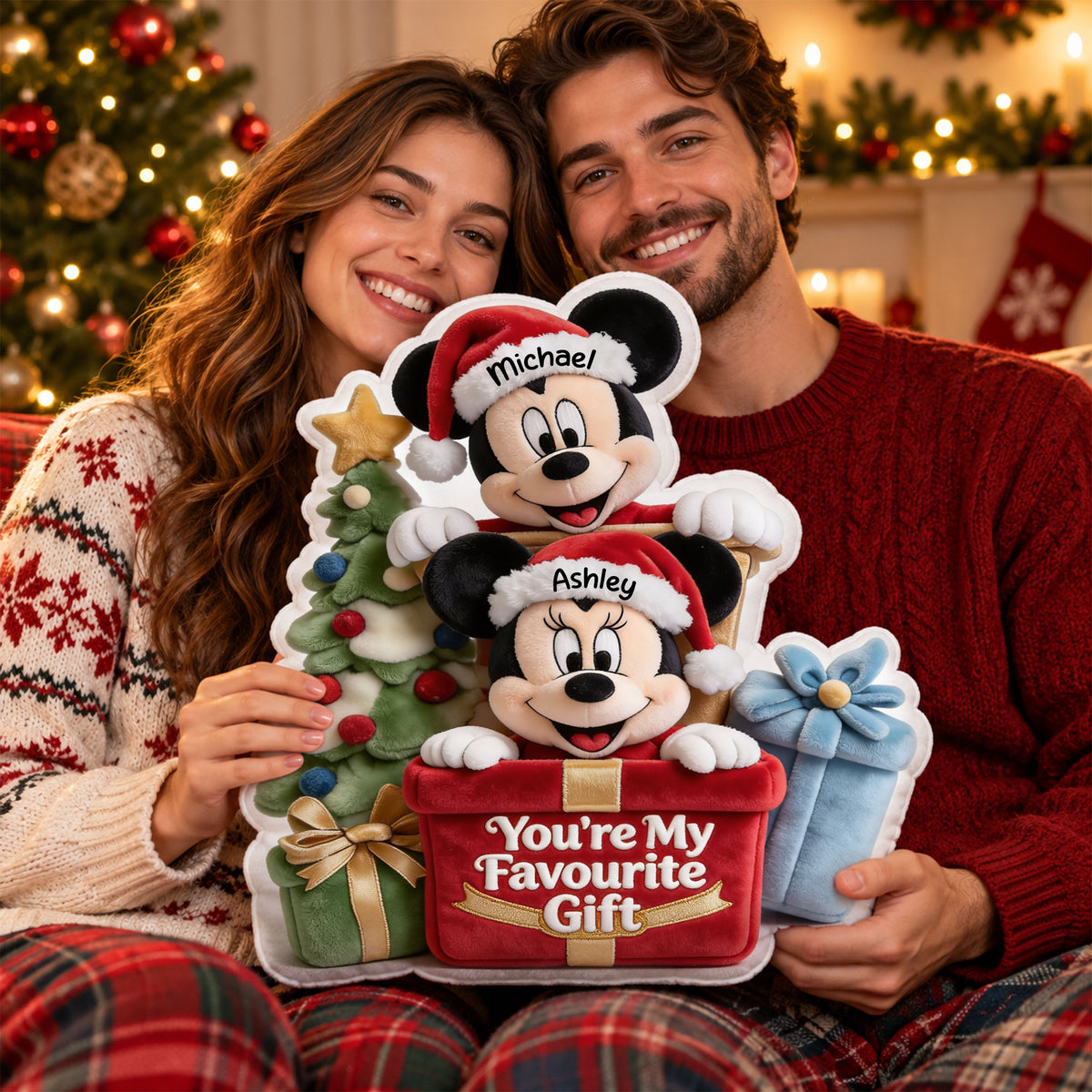 You're My Favourite Gift Custom Shaped Pillow - Personalized Christmas Gifts For Couples 03toti171026